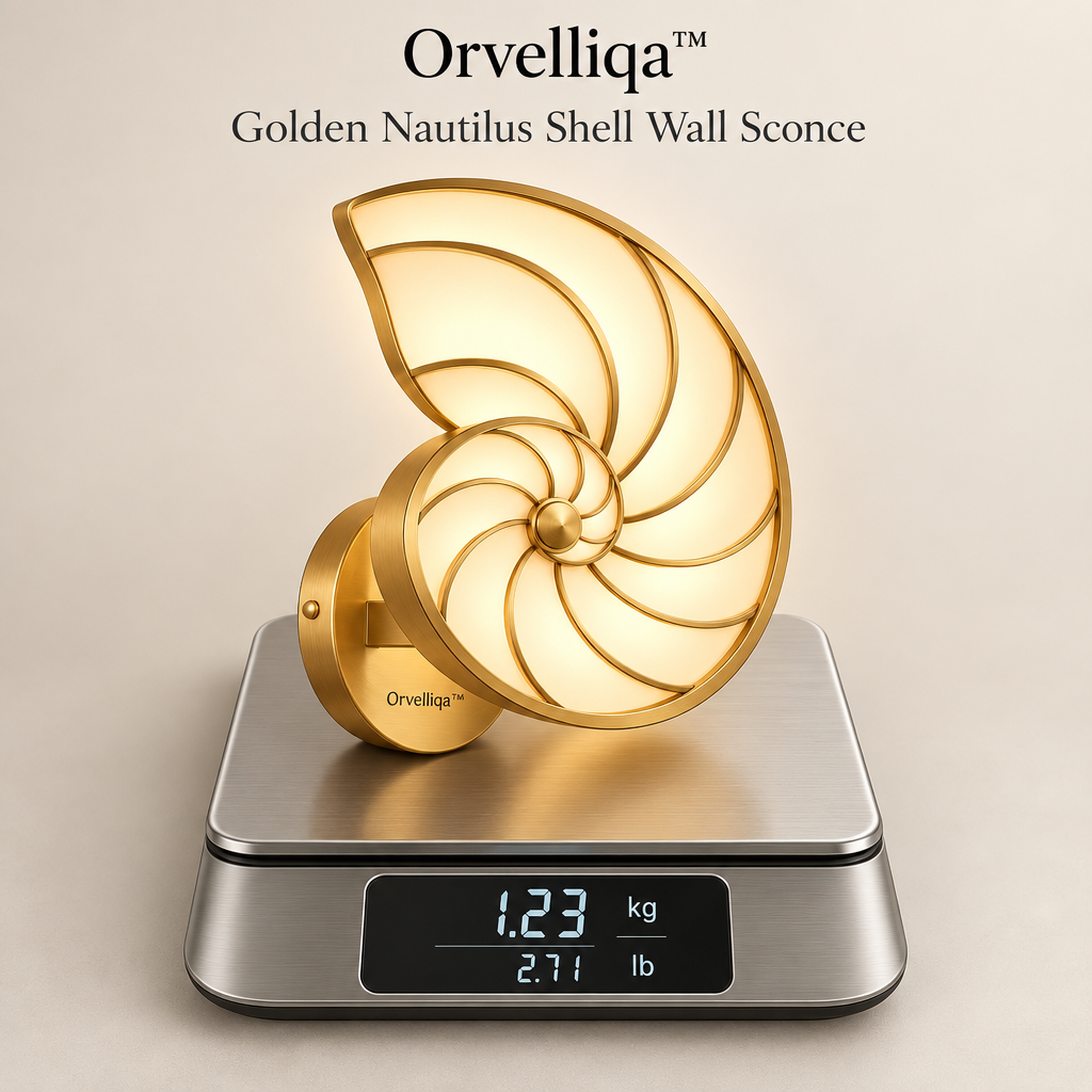 Orvelliqa™ Golden Nautilus Shell Wall Sconce - image 4