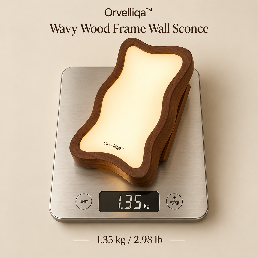 Orvelliqa™ Wavy Wood Frame Wall Sconce - image 4