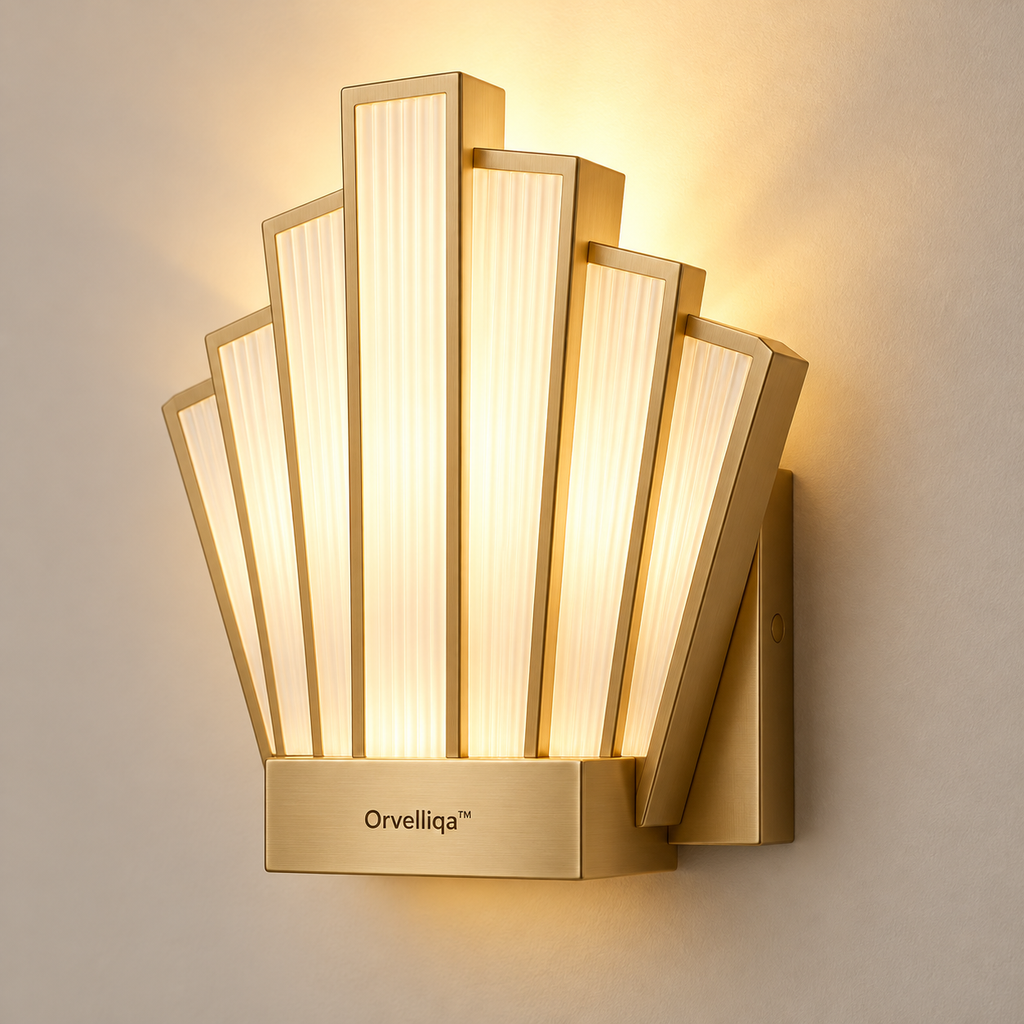 Orvelliqa™ Fluted Brass Shell Wall Sconce - image 1