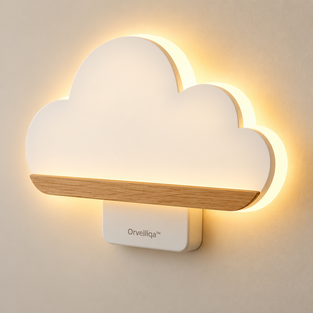 Orvelliqa™ Wooden Cloud LED Wall Light - image 1