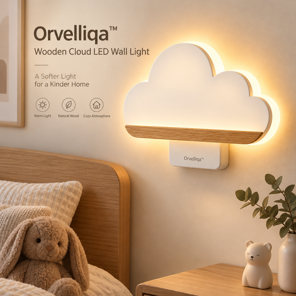 Orvelliqa™ Wooden Cloud LED Wall Light - image 5