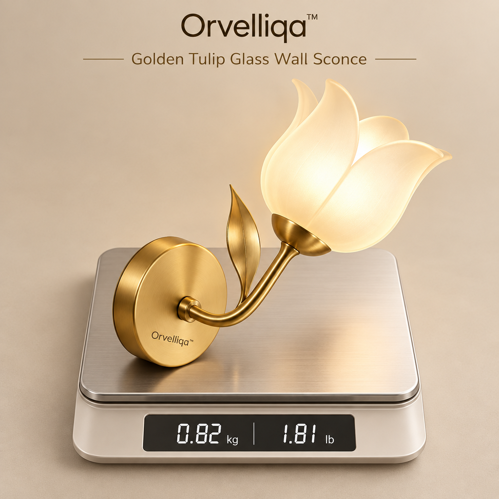 Orvelliqa™ Golden Tulip Glass Wall Sconce - image 4