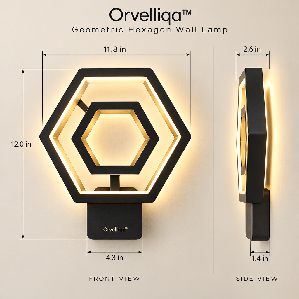Orvelliqa™ Geometric Hexagon Wall Lamp - image 2