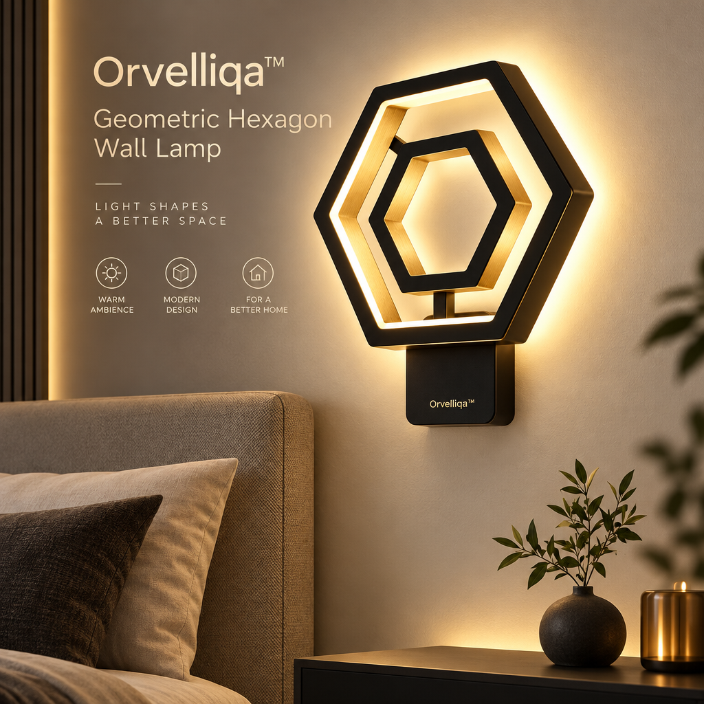 Orvelliqa™ Geometric Hexagon Wall Lamp - image 5