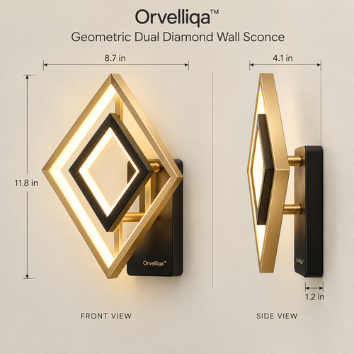 Orvelliqa™ Geometric Dual Diamond Wall Sconce - image 2