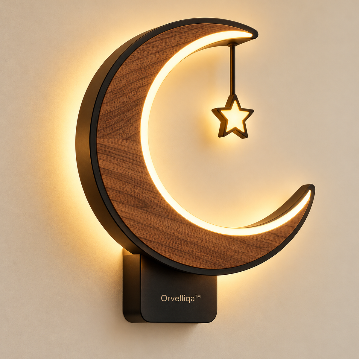Orvelliqa™ Wooden Crescent Moon Night Light - image 1