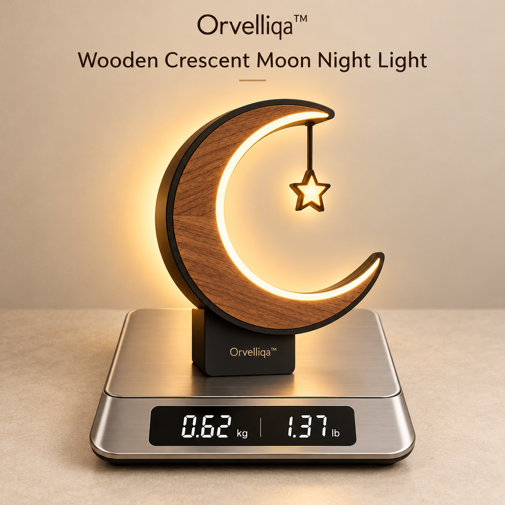 Orvelliqa™ Wooden Crescent Moon Night Light - image 4