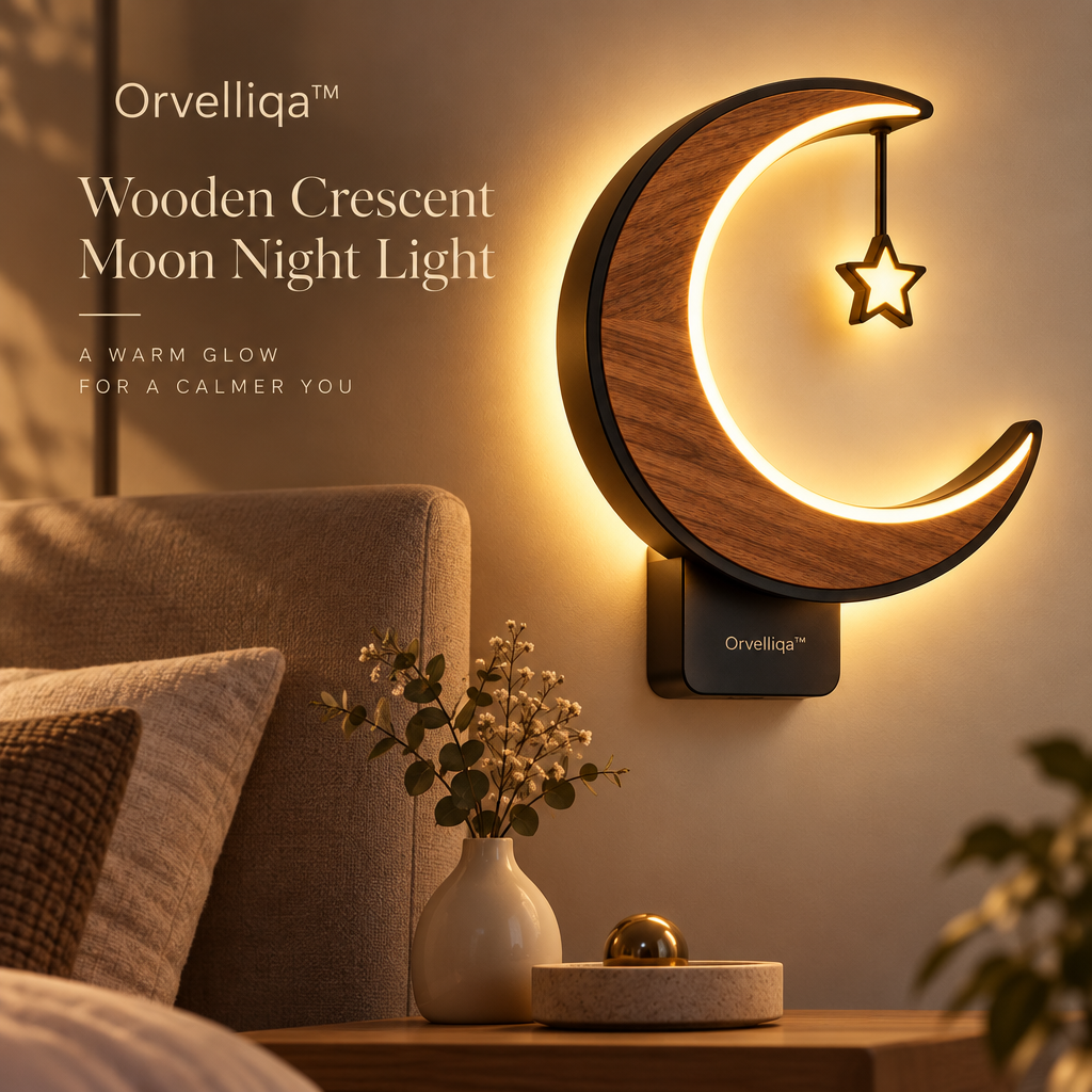 Orvelliqa™ Wooden Crescent Moon Night Light - image 5