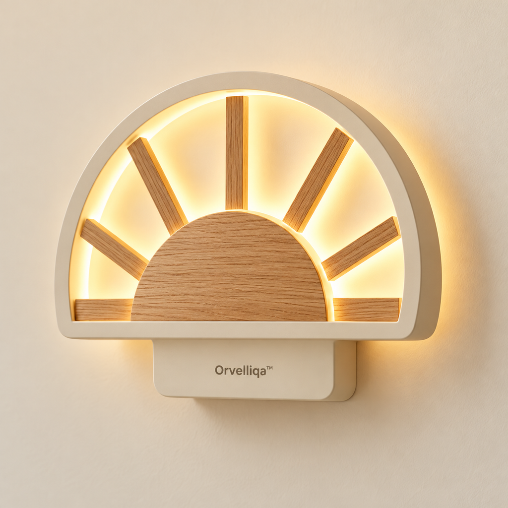 Orvelliqa™ Wooden Rising Sun Night Light - image 1