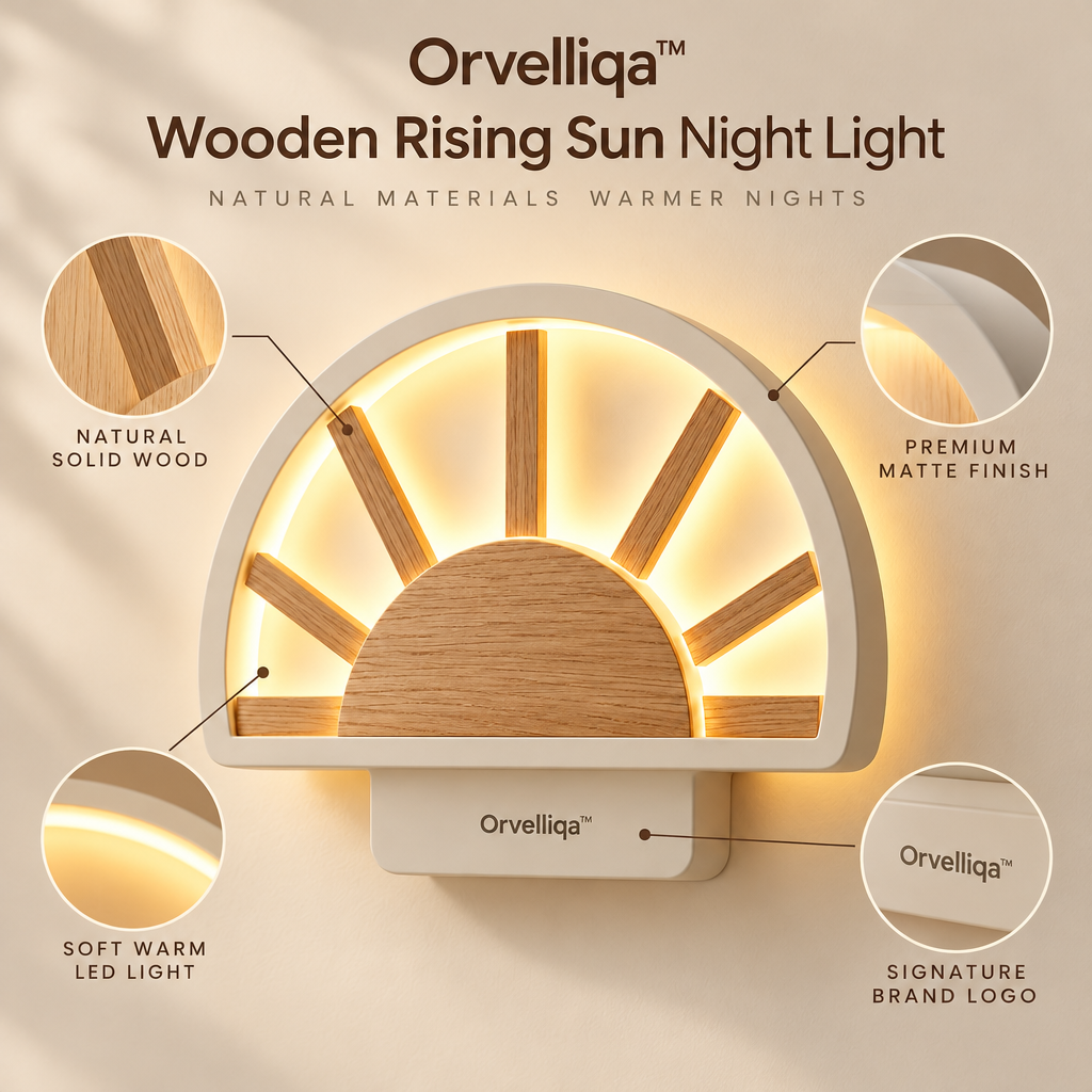 Orvelliqa™ Wooden Rising Sun Night Light - image 3