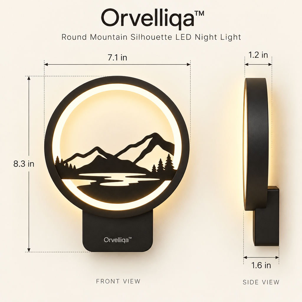 Orvelliqa™ Round Mountain Silhouette LED Night Light - image 2