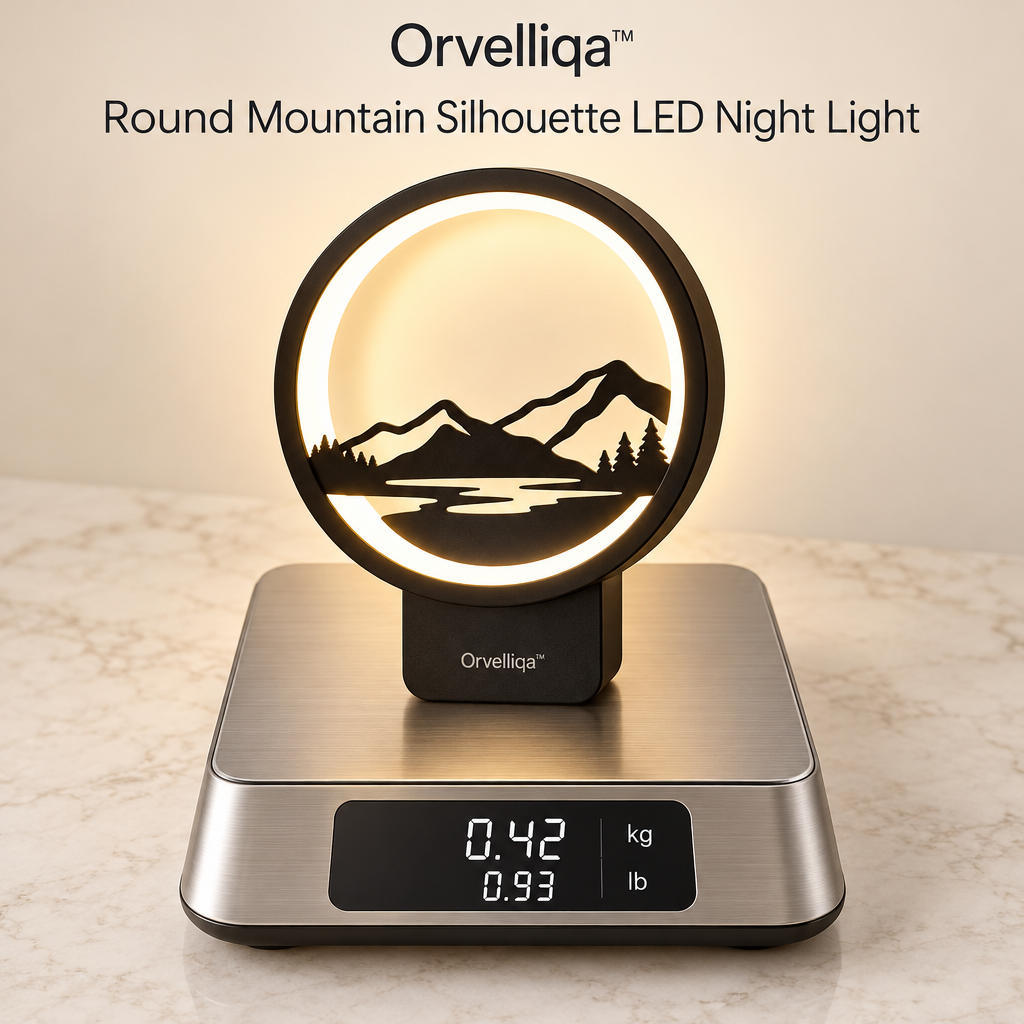 Orvelliqa™ Round Mountain Silhouette LED Night Light - image 4