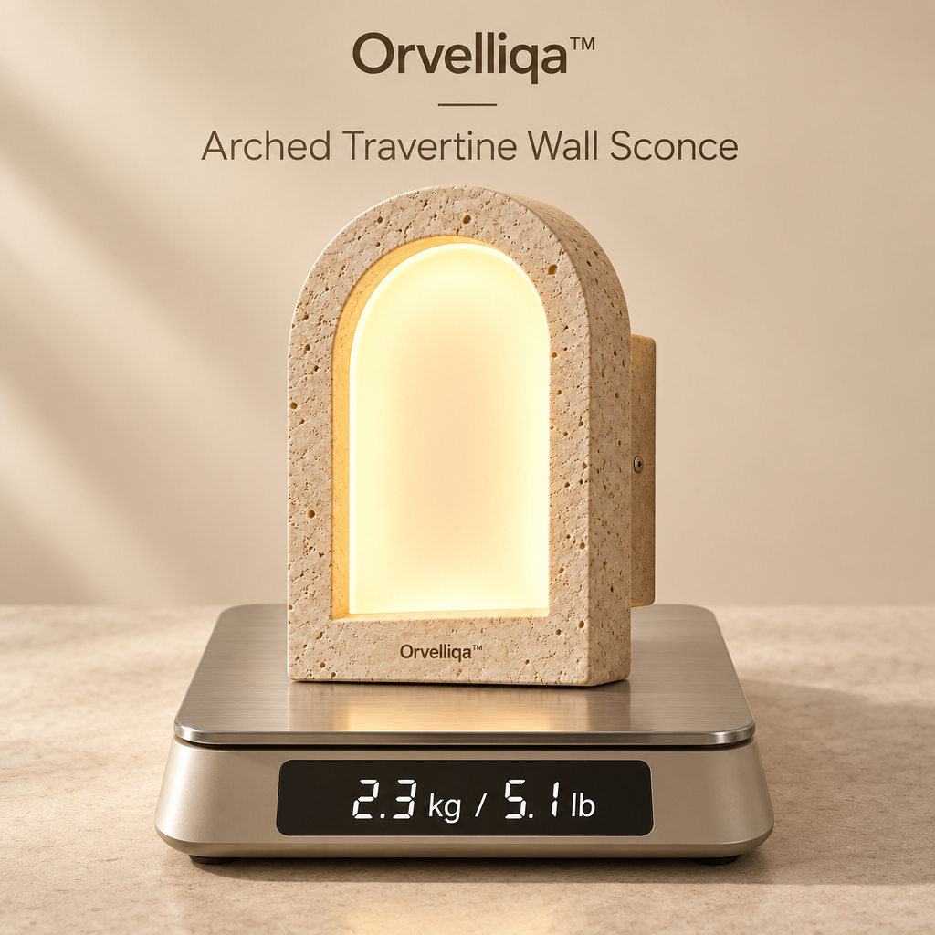 Orvelliqa™ Arched Travertine Wall Sconce - image 4