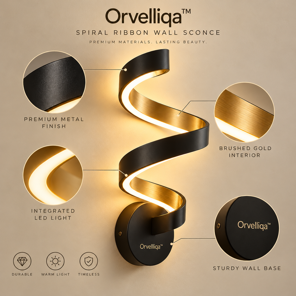 Orvelliqa™ Spiral Ribbon Wall Sconce - image 3